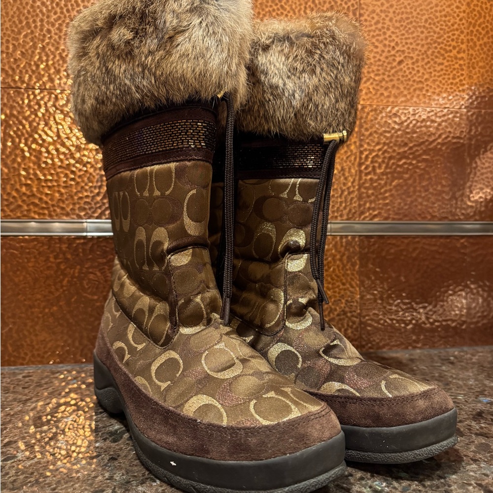 Vintage Coach Boots - Fur Trim